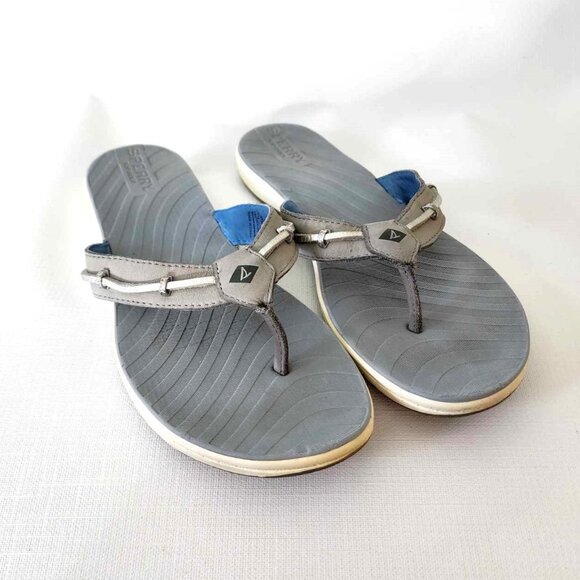 Sperry Top-Sider gray & silver Seabrook Wave flip flops - Picture 2 of 12